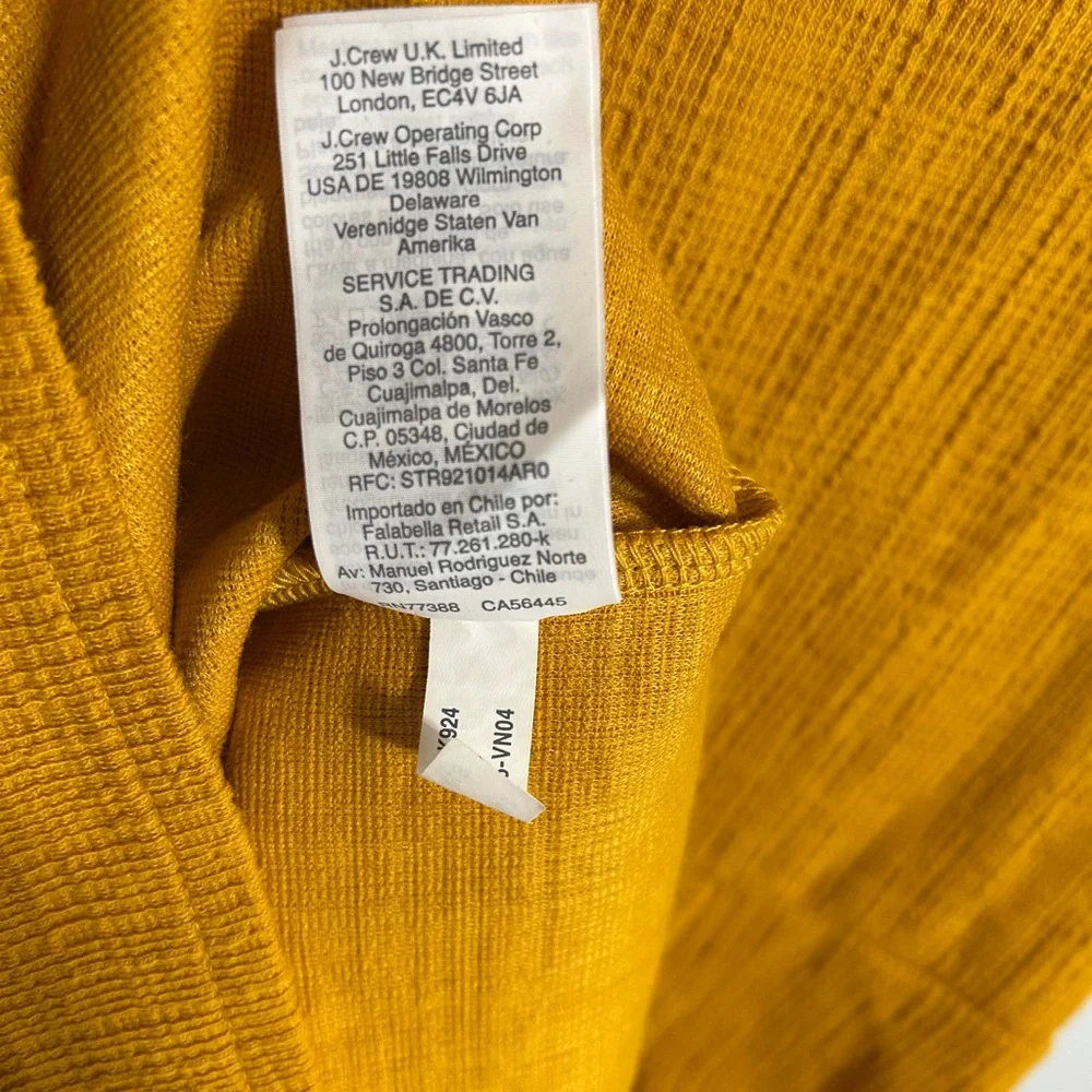 J. Crew Yellow Gold Wrap Midi Dress V-Neck Short Sleeve - Picture 8 of 9